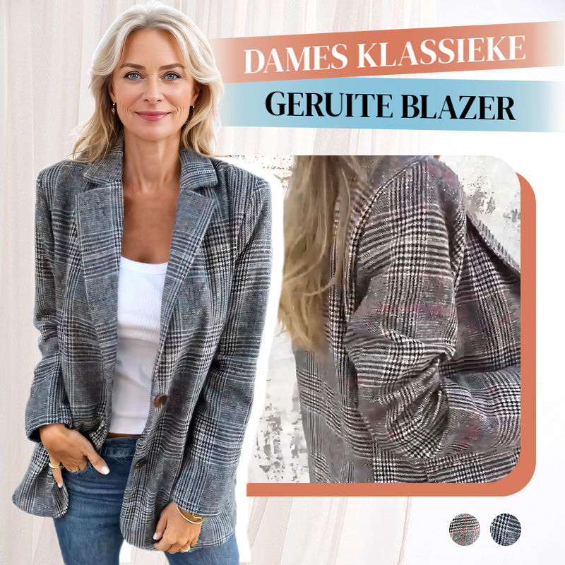 🥰Seizoensaanbieding tegen superlage prijs🥰Casual geruite blazer met revers
