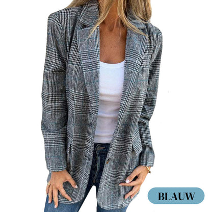 🥰Seizoensaanbieding tegen superlage prijs🥰Casual geruite blazer met revers