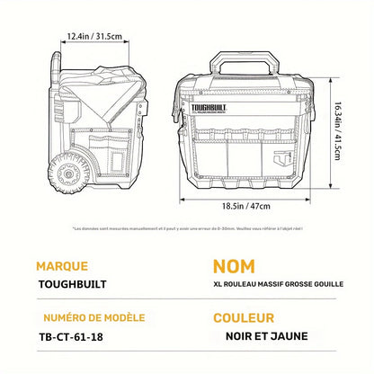 XL Rolling Tool Organizer with Large Opening