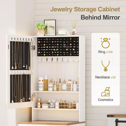 Tocador 3 in 1 con specchio LED e sgabello con contenitore