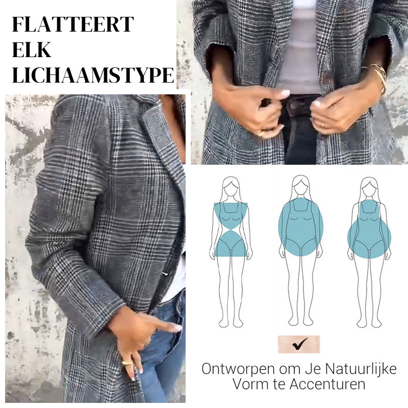 🥰Seizoensaanbieding tegen superlage prijs🥰Casual geruite blazer met revers