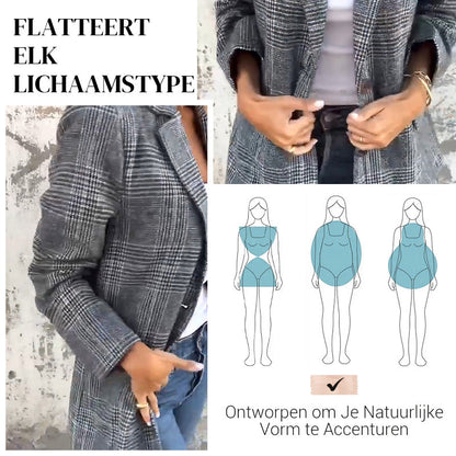 🥰Seizoensaanbieding tegen superlage prijs🥰Casual geruite blazer met revers