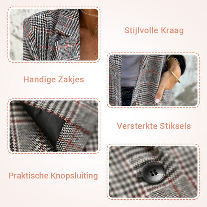 🥰Seizoensaanbieding tegen superlage prijs🥰Casual geruite blazer met revers