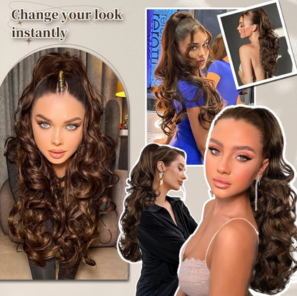 💜 Tijdelijke Actie! 50% Korting 💜 Clip-on Golvende Paardenstaart – Lang, Vol & Super Natuurlijk! 💁‍♀️