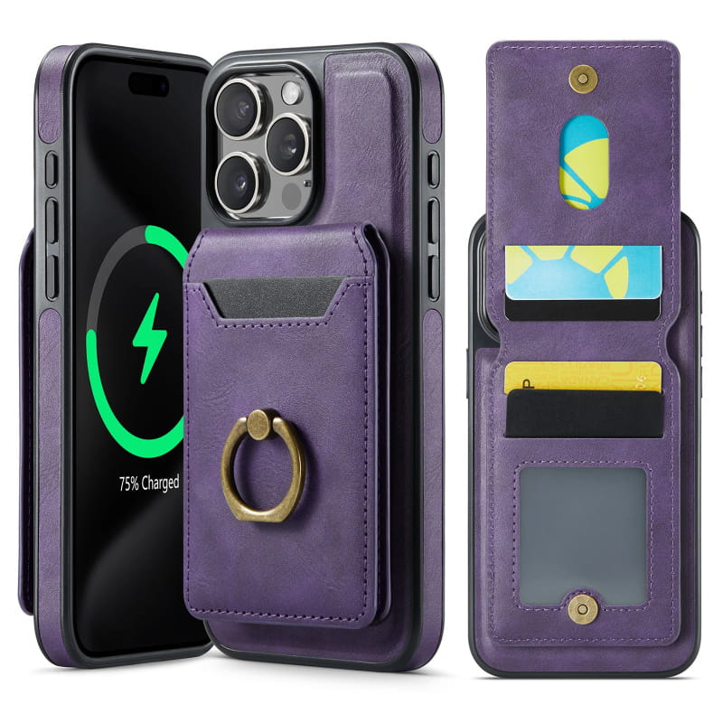 Magnetic Detachable Wallet Case with Card Holder