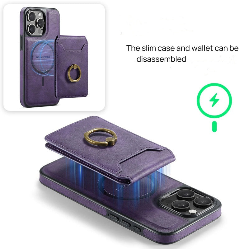 Magnetic Detachable Wallet Case with Card Holder
