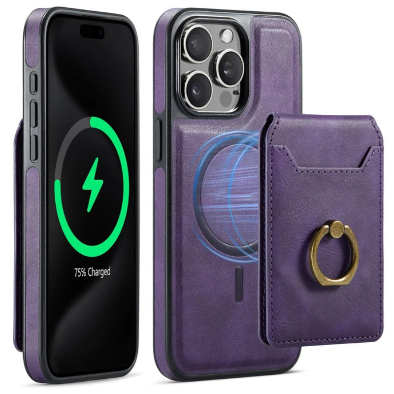 Magnetic Detachable Wallet Case with Card Holder