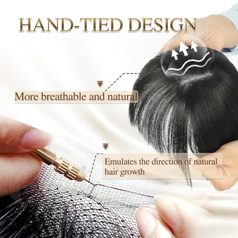 💥Natuurlijke haartoppers met pony voor vrouwen