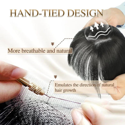 💥Natuurlijke haartoppers met pony voor vrouwen