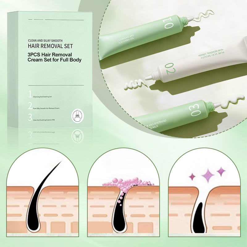 💖Uitverkoop 50% Korting💖3-delige ontharingscrèmeset voor het hele lichaam